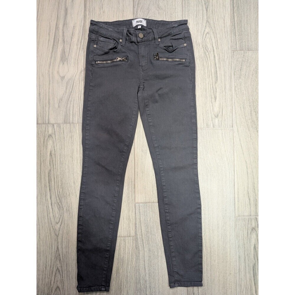 Paige Size 28 Gray Ultra Skinny Jeans Indio Zip High Waisted 114